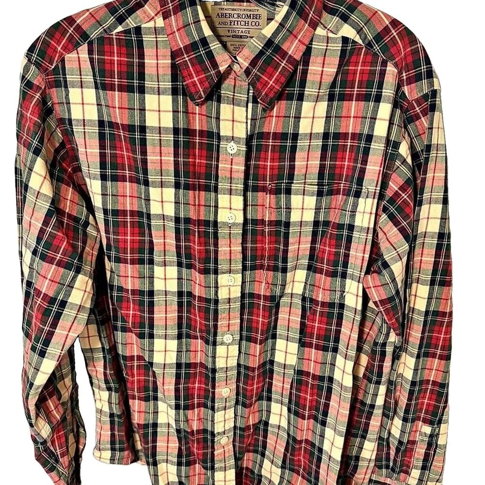 Vintage Abercrombie & Fitch Men's Small Colorful Striped Button Up Shirt